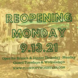 Reopening on 9/13/21; Open Thurs.-Mon.